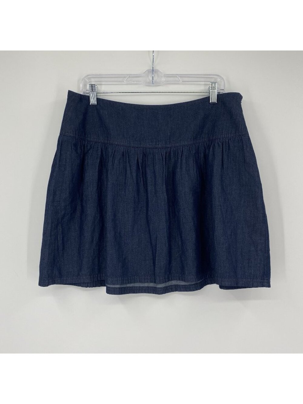 GAP Women’s Size 12 Dark Blue Chambray Pleated Ruffle Mini Skirt NEW Preppy